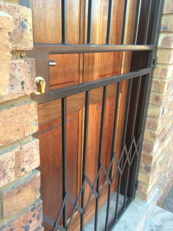 Security bars on door