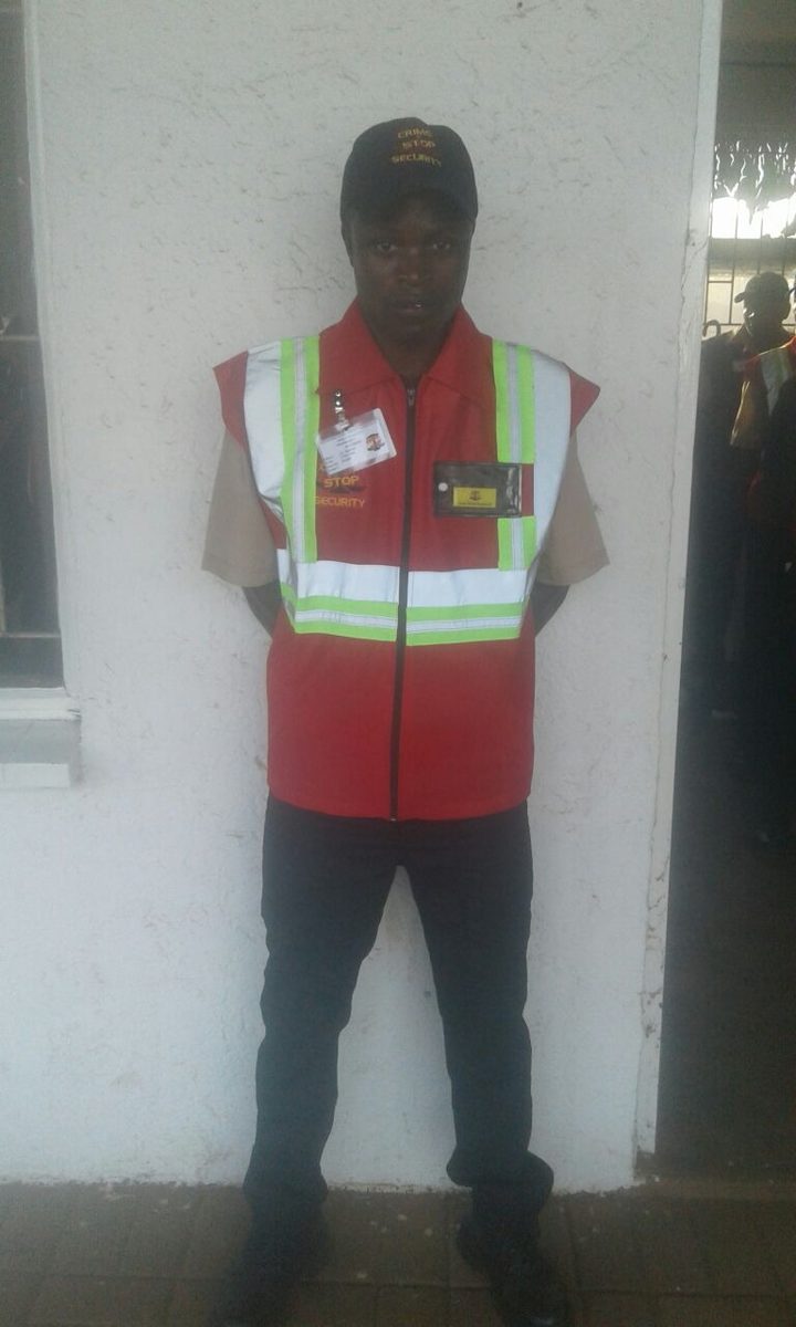 Crime Stop guard on duty
