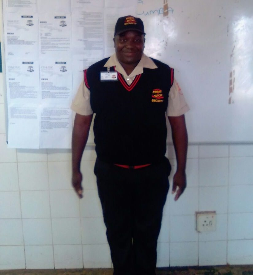 Crime Stop guard in uniform